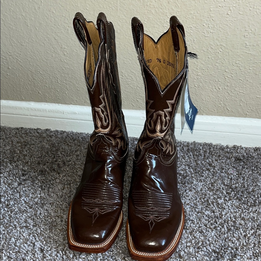 Lucchese 2000 Men’s Patent Leather Boots